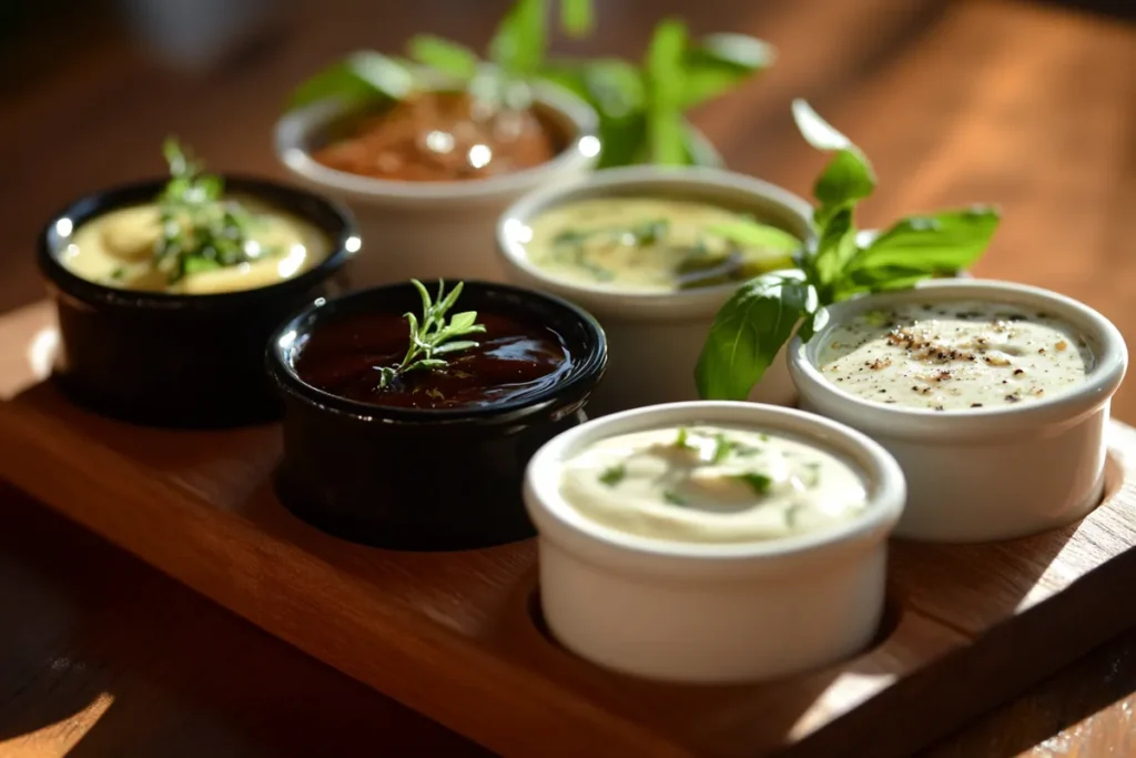 Gourmet dipping sauces for Philly cheesesteak