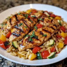 Easy Balsamic Chicken & Veggie Orzo